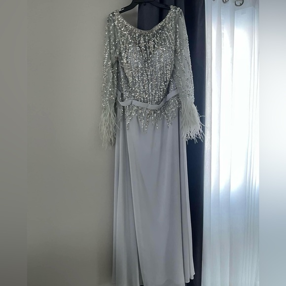 Terani Couture Dress- Size 16 Color- Silver - Picture 4 of 4